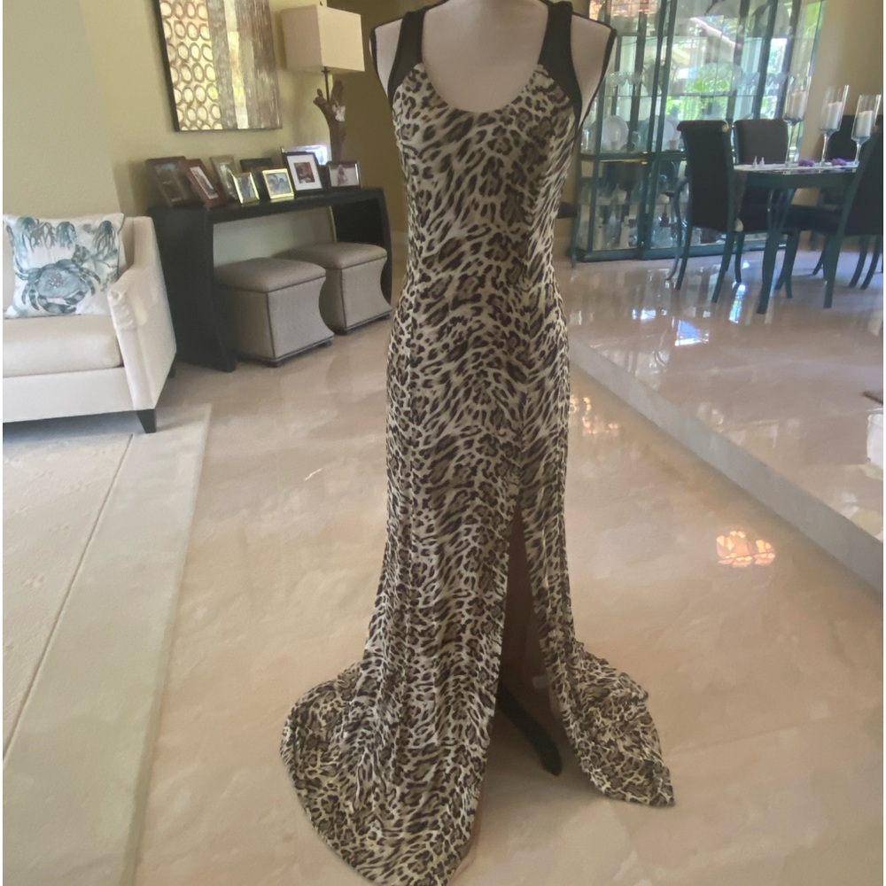 ABS Allen Schwartz Fully lined dress-Leopard with Shear